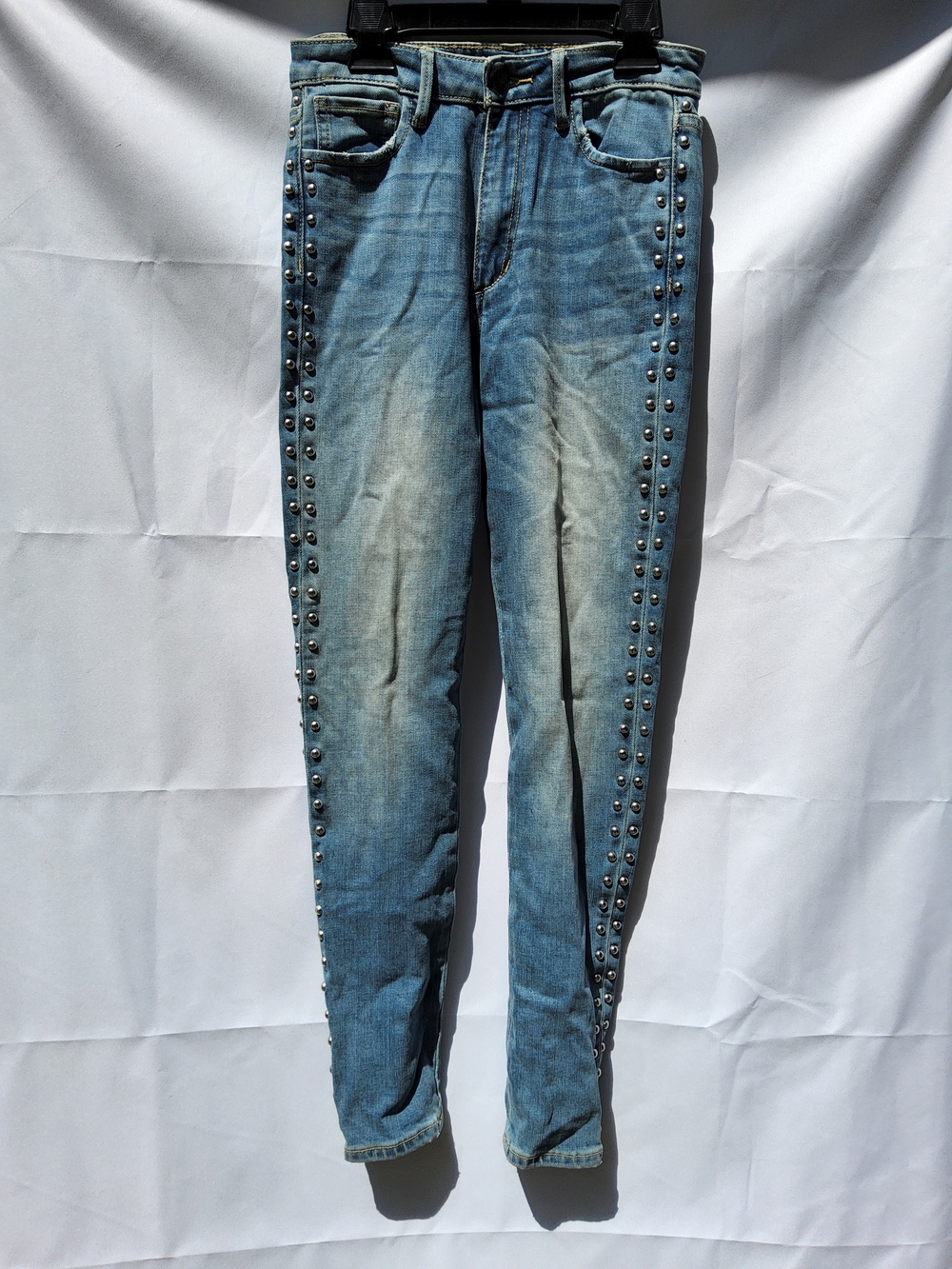 Joe's Jeans Light Blue Skinny Jeans with Metal Studded Side Trim - The Charlie